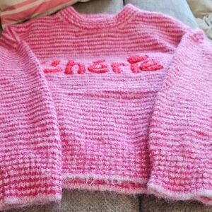 Pink Striped Women's Sweater